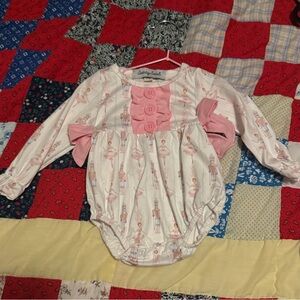 Baby Girl's Pink and White Bodysuit